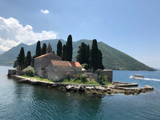 brown brick house near body of water and green trees during daytime