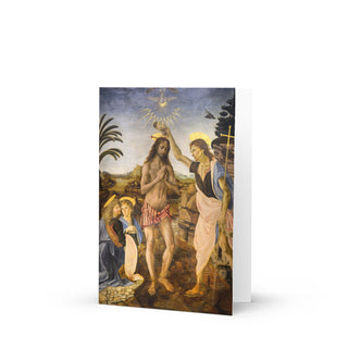 Will You Be My Godparent Card - The Baptism of Christ by Leonardo da Vinci: front