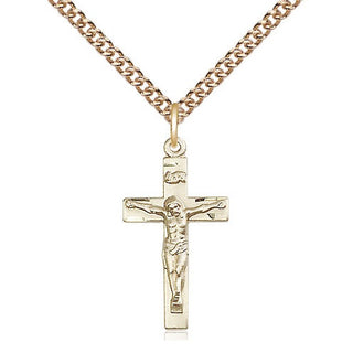 14kt Gold Filled Crucifix Medal Religious Jewelry