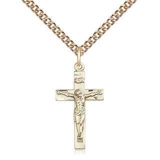 14kt Gold Crucifix Medal