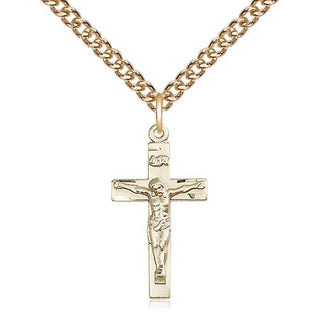 14kt Gold Crucifix Medal