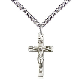 Sterling Silver Crucifix Medal Religious Jewelry