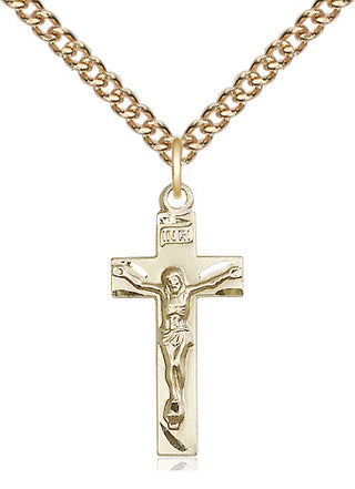 14kt Gold Crucifix Medal