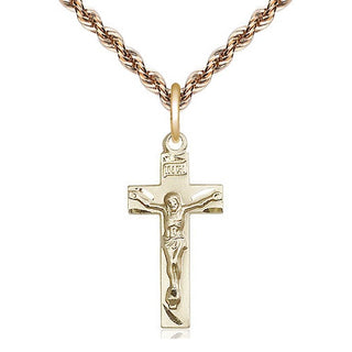 14kt Gold Crucifix Medal