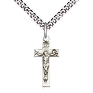 Sterling Silver Crucifix Medal Religious Jewelry