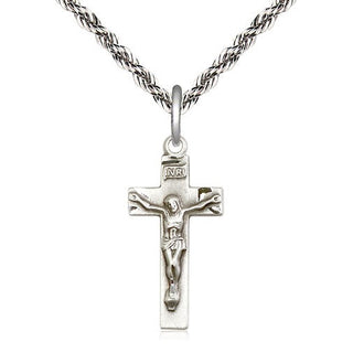 Sterling Silver Crucifix Medal Religious Jewelry