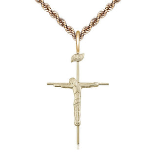 14kt Gold Filled Crucifix Medal Catholic Jewelry