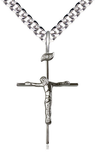 Sterling Silver Crucifix Medal Catholic Jewelry