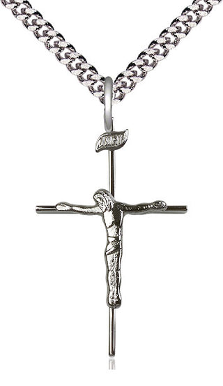 Sterling Silver Crucifix Medal Catholic Jewelry