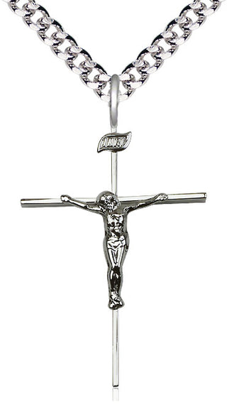 Sterling Silver Crucifix Medal Catholic Jewelry