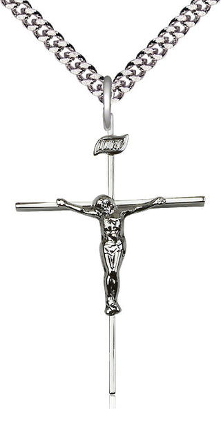 Sterling Silver Crucifix Medal Catholic Jewelry