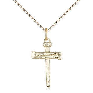 14kt Gold Filled Nail Cross Medal Religious Jewelry