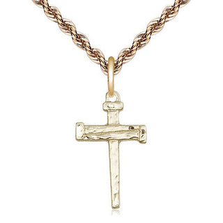 14kt Gold Filled Nail Cross Medal Religious Jewelry
