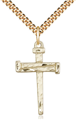 14kt Gold Filled Nail Cross Medal Catholic Jewelry