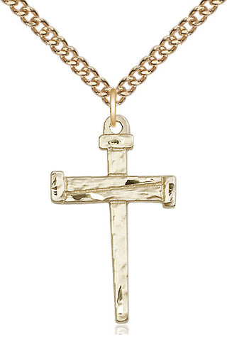 14kt Gold Filled Nail Cross Medal Catholic Jewelry