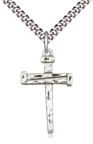 Sterling Silver Nail Cross Medal Catholic Jewelry