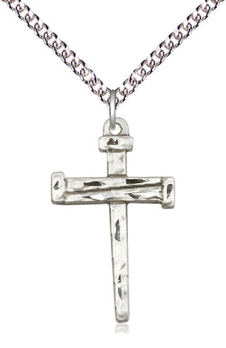 Sterling Silver Nail Cross Medal Catholic Jewelry