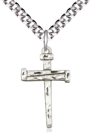 Sterling Silver Nail Cross Medal Catholic Jewelry