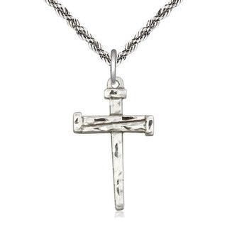 Sterling Silver Nail Cross Medal Catholic Jewelry