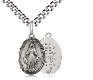 Pewter Miraculous Medal Religious Jewelry