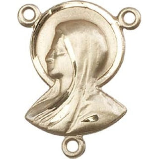 14kt Gold Madonna Rosary Center Rosary Center