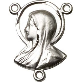 Silver Plate Madonna Rosary Center Rosary Center
