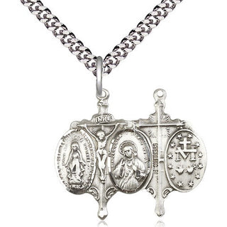Sterling Silver Novena Medal Religious Jewelry