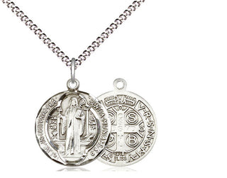 Sterling Silver Saint Benedict Medal Religious Jewelry