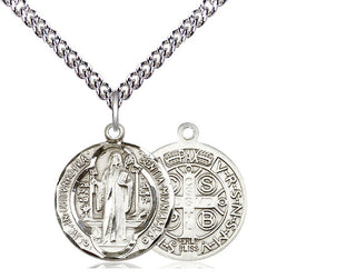 Sterling Silver Saint Benedict Medal Religious Jewelry