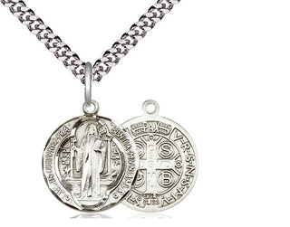 Sterling Silver Saint Benedict Medal Religious Jewelry