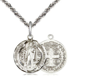 Sterling Silver Saint Benedict Medal Religious Jewelry