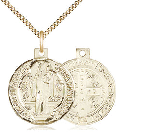 14kt Gold Filled Saint Benedict Medal Catholic Jewelry