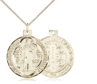 14kt Gold Filled Saint Benedict Medal Catholic Jewelry