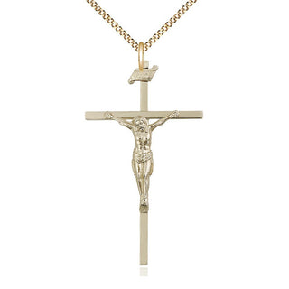 14kt Gold Filled Crucifix Medal Catholic Jewelry