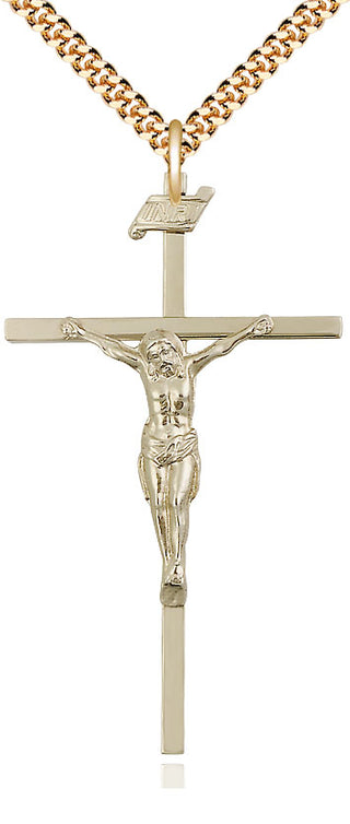 14kt Gold Filled Crucifix Medal Catholic Jewelry