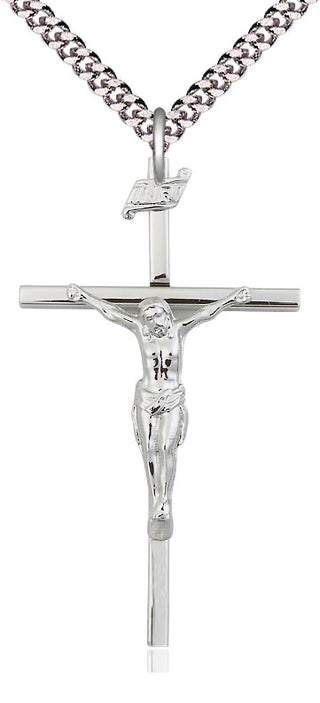 Sterling Silver Crucifix Medal Catholic Jewelry