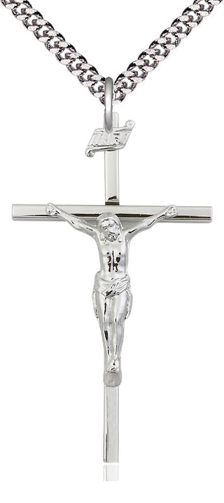 Sterling Silver Crucifix Medal Catholic Jewelry