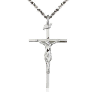 Sterling Silver Crucifix Medal Catholic Jewelry