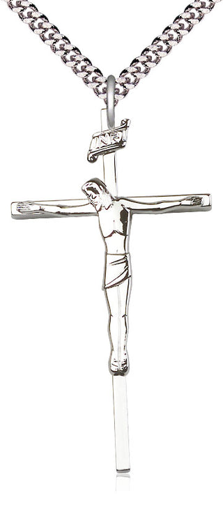 Sterling Silver Crucifix Medal Catholic Jewelry
