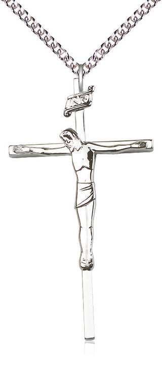 Sterling Silver Crucifix Medal Catholic Jewelry