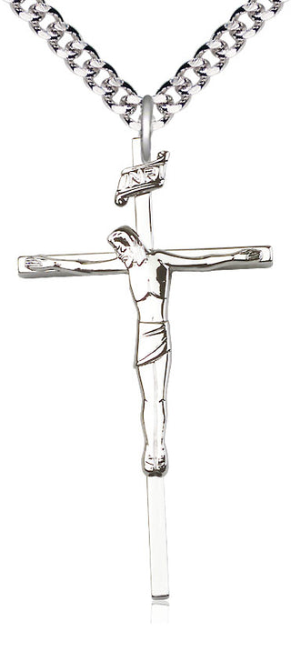 Sterling Silver Crucifix Medal Catholic Jewelry