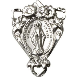 Silver Plate Miraculous Rosary Center Rosary Center