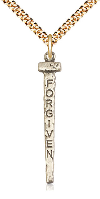 14kt Gold Filled Forgiven Nail Medal Catholic Jewelry