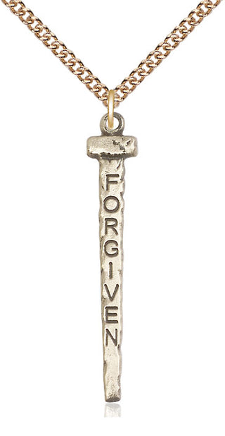 14kt Gold Filled Forgiven Nail Medal Catholic Jewelry