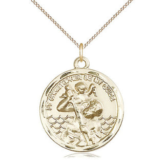 14kt Gold Filled Saint Christopher Medal Catholic Jewelry