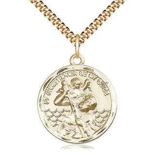 14kt Gold Filled Saint Christopher Medal Catholic Jewelry