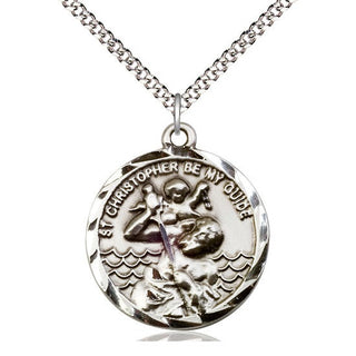 Pewter Saint Christopher Medal Catholic Jewelry