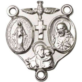 Silver Plate 3-Way Rosary Center Rosary Center