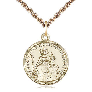 14kt Gold Filled Our Lady of Consolation Medal Catholic Jewelry