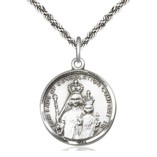 Sterling Silver Our Lady of Consolation Medal Catholic Jewelry